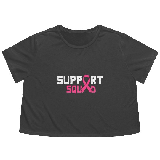 Support Squad - Beat Breast Cancer Flowy Cropped Tees