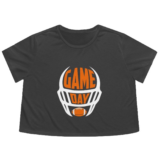 American Football Game Day Essentials Helmet Flowy Cropped Tees