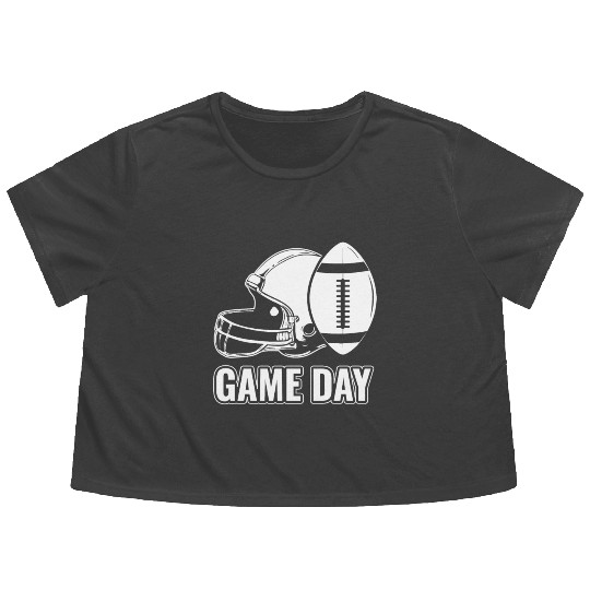 American Football Fan Support Game Day Football Flowy Cropped Tees
