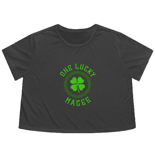 One Lucky Magee Irish Family Four Leaf Clover Flowy Cropped Tees