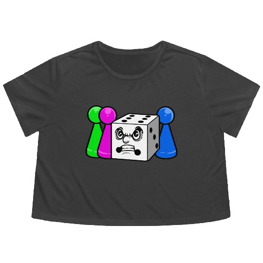 Board Game Angry Dice Flowy Cropped Tees