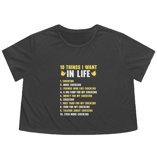 Chicken Agriculture Chicken Lovers Farming Flowy Cropped Tees