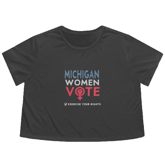 Michigan Women Vote Voter 2022 Election Feminist Flowy Cropped Tees