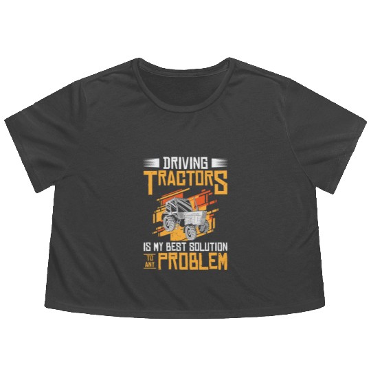 Problem Solution Tractor Farming Agriculture Flowy Cropped Tees