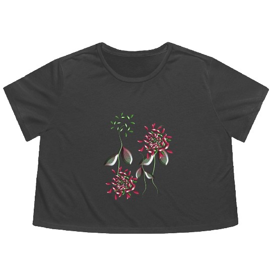 abstract plants nature flowers Flowy Cropped Tees