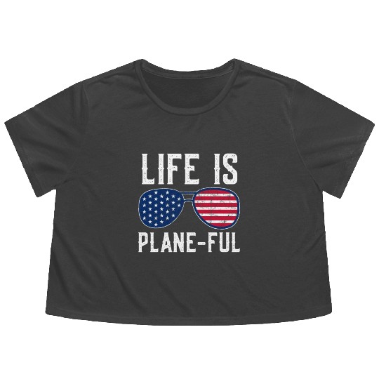Airline Pilot Aviation Themed Pun For a Corporate Flowy Cropped Tees