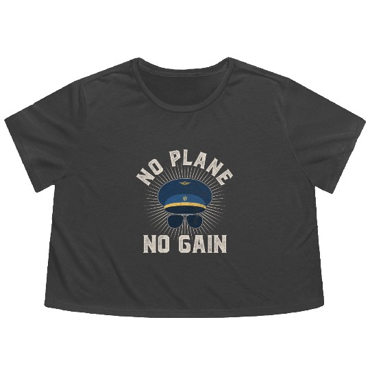 Airline Pilot Aviation Themed Pun For a Corporate Flowy Cropped Tees