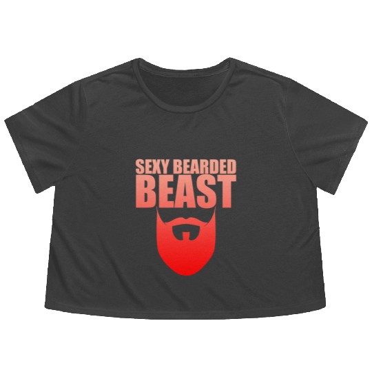 Sexy Bearded Beast 2 Flowy Cropped Tees
