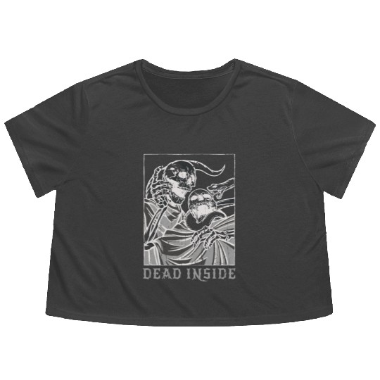 Skeleton Bones Tarot Card Occult Dead Gothic Flowy Cropped Tees