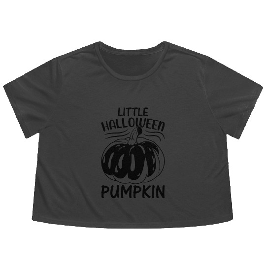 Halloween Baby Newborn I Little Halloween Pumpkin Flowy Cropped Tees