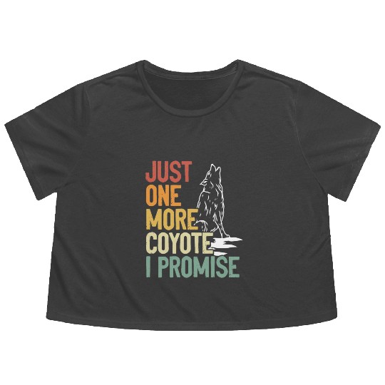 Coyote Trapping Coyote Hunting Yote Hunting Gift Flowy Cropped Tees