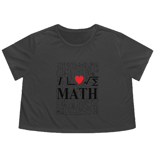 i love math Flowy Cropped Tees