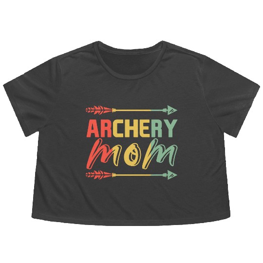 Archery Mom Bows And Arrows Hunting Sports Flowy Cropped Tees