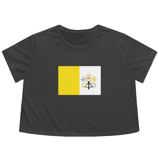 Official Vatican City Flag Vaticans Country Pride Flowy Cropped Tees