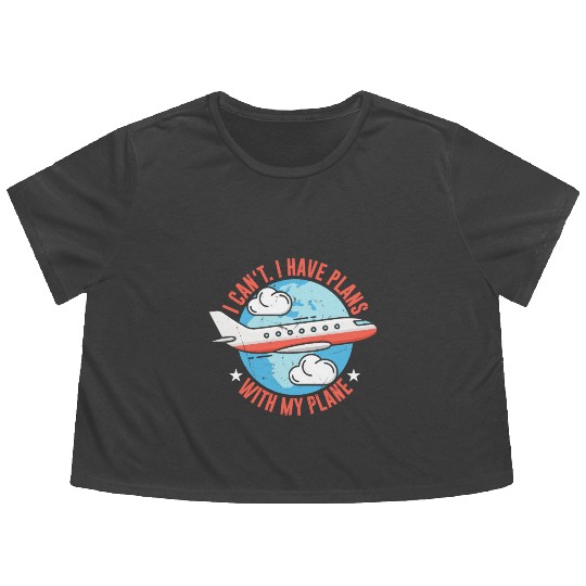 Airline Pilot Aircraft Pilot Plans With My Plane Flowy Cropped Tees