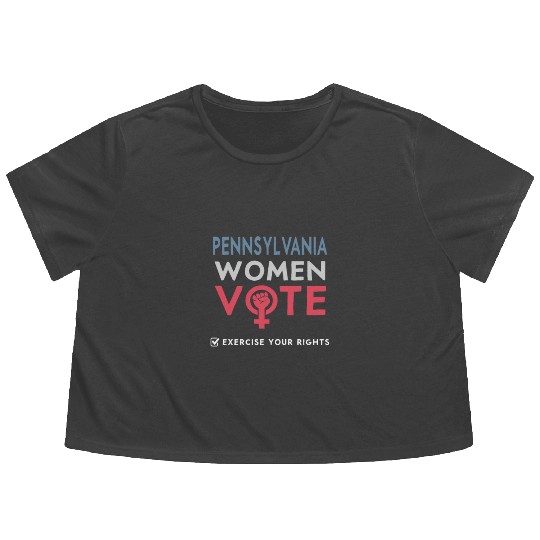 Pennsylvania Women Vote Voter 2022 Election Flowy Cropped Tees