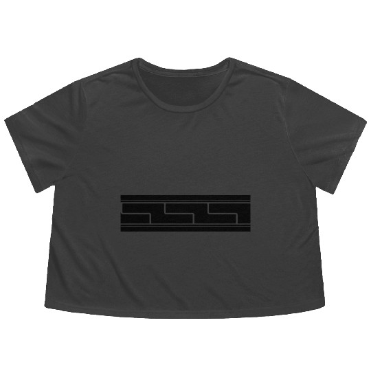 Aztec Tribal Tile Edge Pattern Design Flowy Cropped Tees