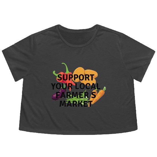 farmers market Flowy Cropped Tees