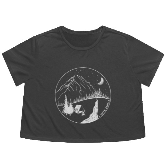 I Hate People Camping Flowy Cropped Tees