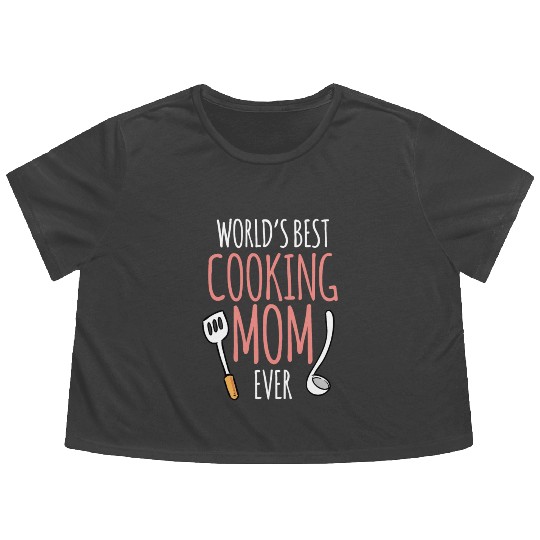 World's Best Cooking Mom Mommy Cook Mother Flowy Cropped Tees