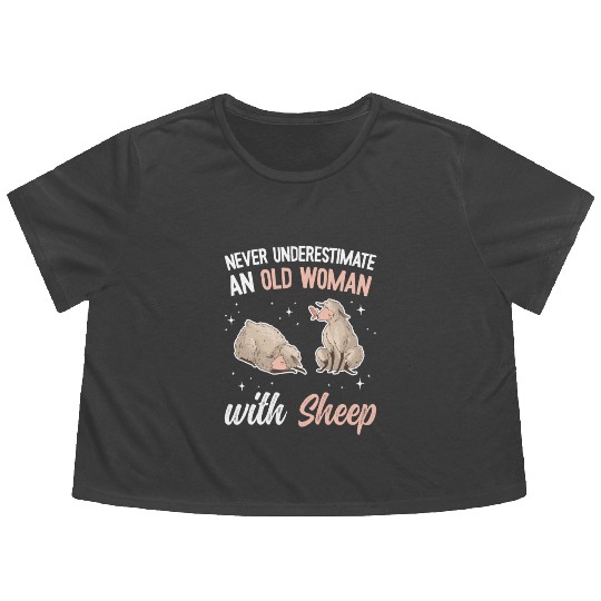 Cute Lamb Saying - Farmer & Sheep Flowy Cropped Tees