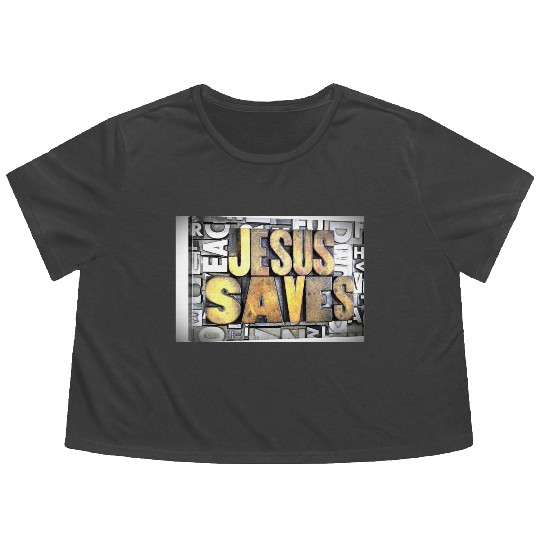 jesus saves Flowy Cropped Tees