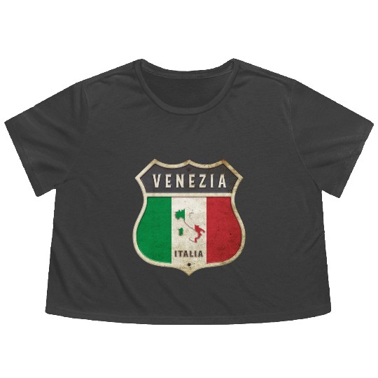 Venezia Italy coat of arms flags design Flowy Cropped Tees