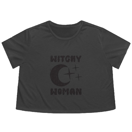 Witchy Woman - magic halloween Flowy Cropped Tees