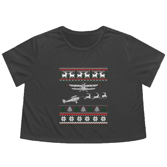 Best Christmas Thanksgiving Gift Pilots Aviation Flowy Cropped Tees