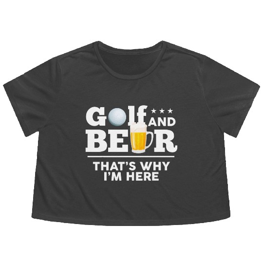 Golf and Beer Joke Dad Funny Fathers Day Drinking Flowy Cropped Tees
