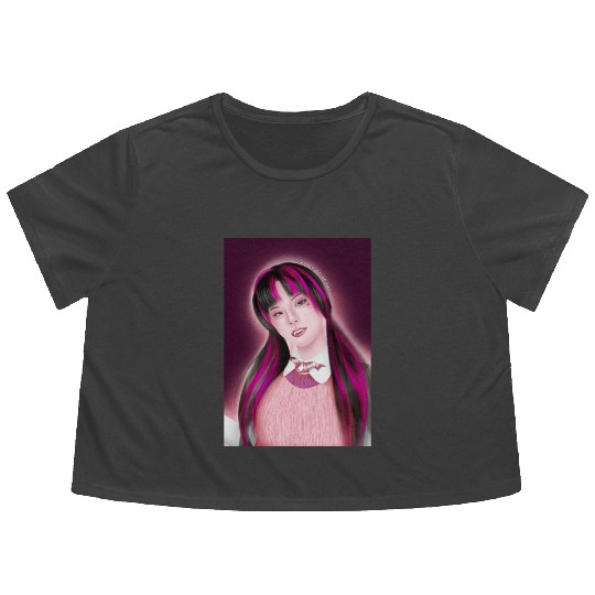 Yeji Itzy Draculaura Monster High Flowy Cropped Tees