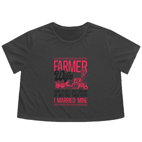 Farming Farmer Wife Tractor Farmer Flowy Cropped Tees