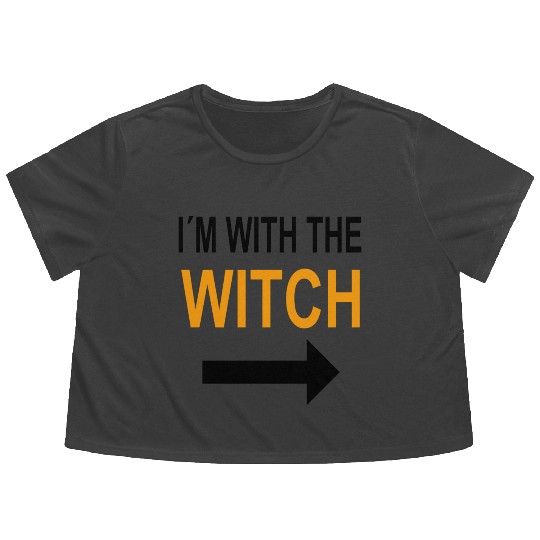 Halloween Flowy Cropped Tees For Men I'm With The Witch Funny