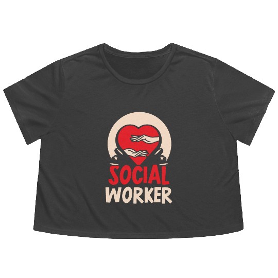 Social Worker Work Graduation Job Flowy Cropped Tees