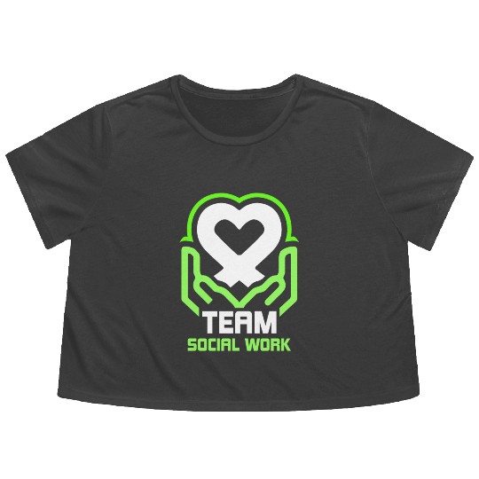 Team Social Work Worker Job Graduation Flowy Cropped Tees