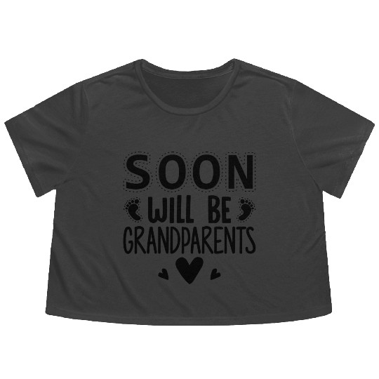 We will become Grandparents, Be Grandparents Flowy Cropped Tees