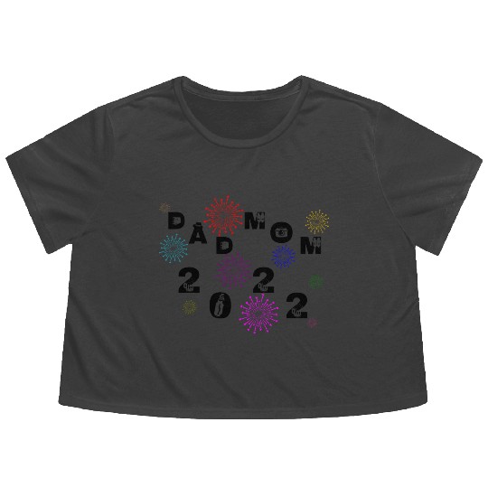 Dad and mom 2022 party funny birthday fireworks Flowy Cropped Tees