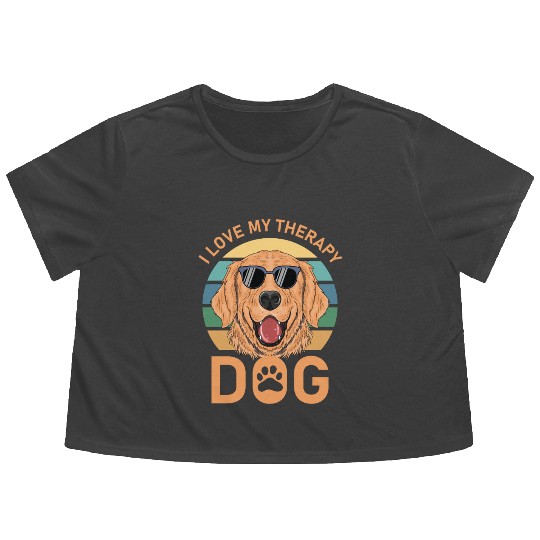I love my Therapy Dog Flowy Cropped Tees
