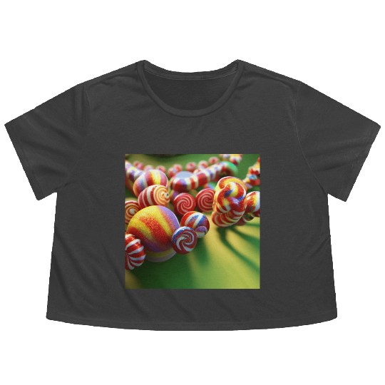 A glimpse into candy land version 3 Flowy Cropped Tees