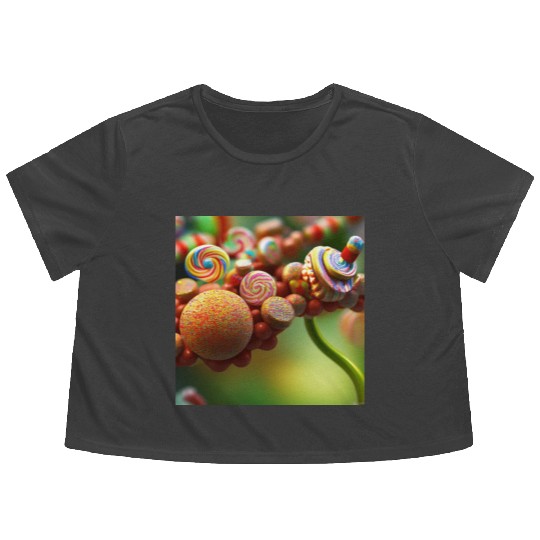 A glimpse into candy land version 4 Flowy Cropped Tees