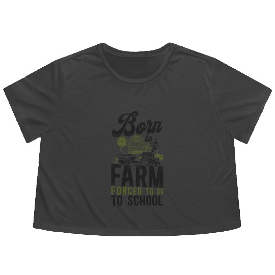Farming Farmer Tractor Vintage Flowy Cropped Tees