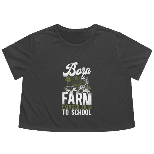 Farming Farmer Tractor Vintage Flowy Cropped Tees