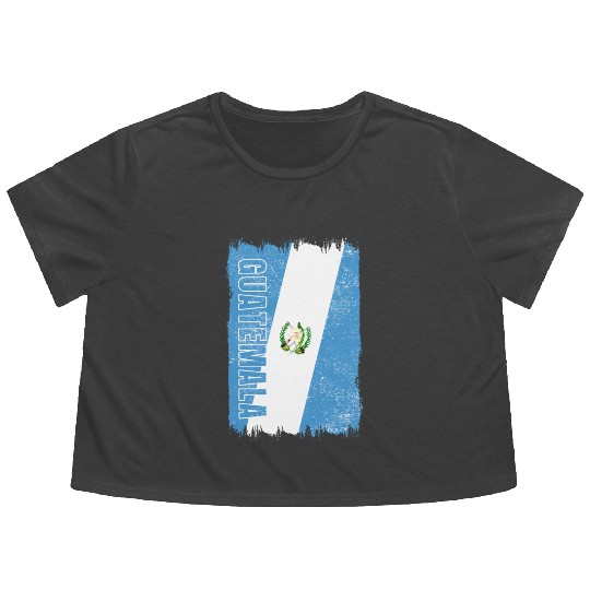 Guatemala vintage flag Flowy Cropped Tees