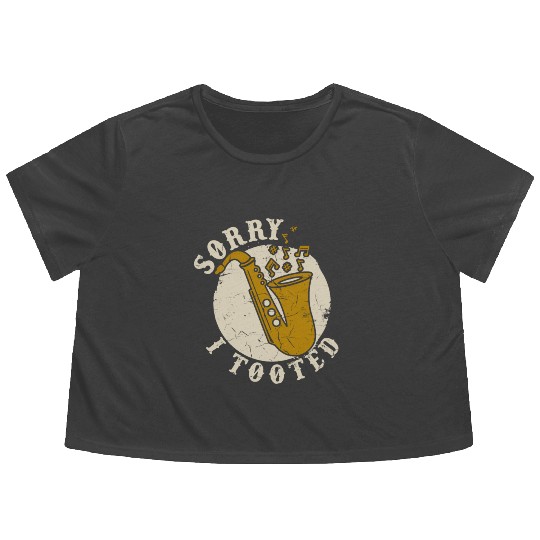 Hilarious Trumpet Player Jazz Music Lover Flowy Cropped Tees