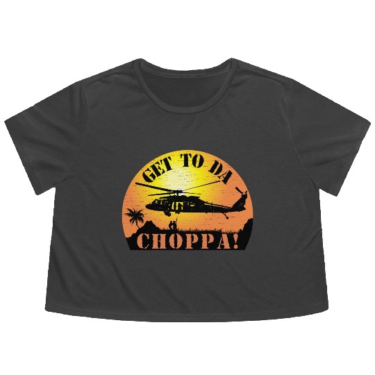 Get To Da Choppa Flowy Cropped Tees
