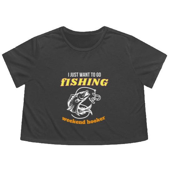 Fishing Lifestyle weekend hooker Flowy Cropped Tees