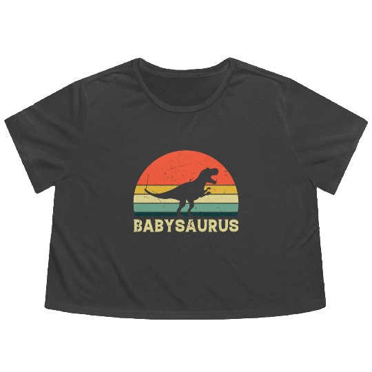 Baby Saurus Newborn Baby Dinosaur Cute Baby Dino B Flowy Cropped Tees