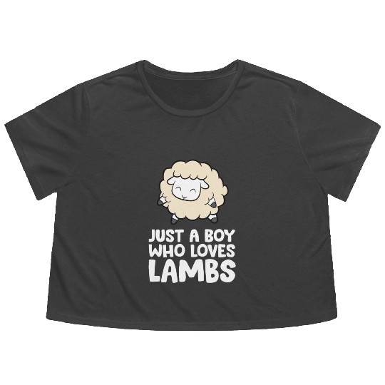 Just a Boy Who Loves Lambs Flowy Cropped Tees