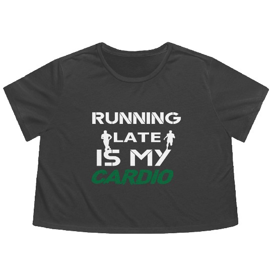 Running Lover Quote Cardio Exercise Flowy Cropped Tees