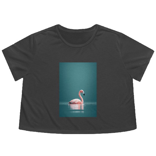 Flamingo im See Flowy Cropped Tees